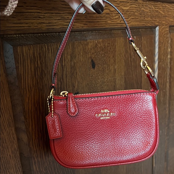 Coach Nolita Red Pebbled Leather Wristlet NWT - Picture 3 of 11